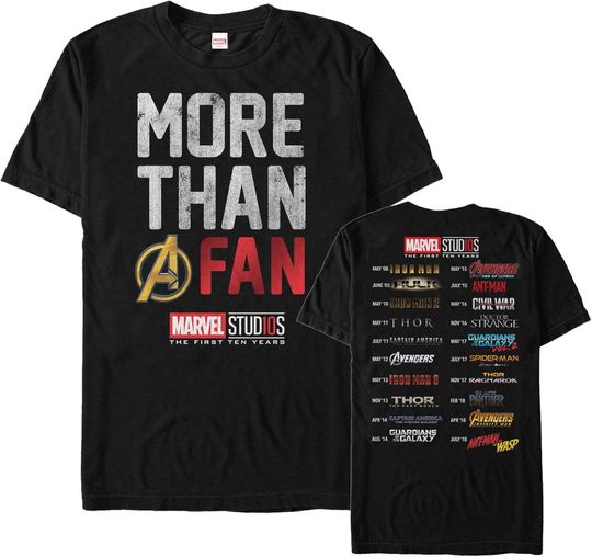 Discover Men's Marvel 10th Anniversary More Than a Fan T-Shirt