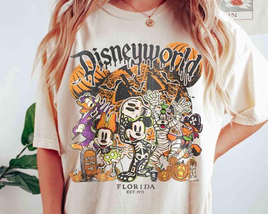 Discover Disneyworld Mickey & Friends Pumpkin Halloween T-Shirt