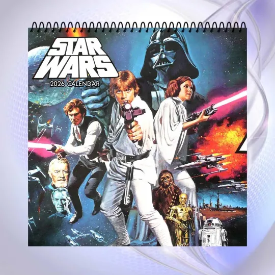 Discover Star Wars 2026 Calendar, Classic Sci-Fi Movie Art,Galactic Adventure Collectible