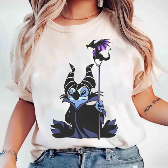 Discover Stitch Cosplay Maleficent Murphy Dragon Halloween T-Shirt