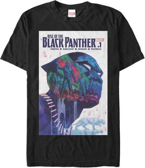 Discover Men's Marvel Black Panther Rise of Comic Book Cover T-Shirt