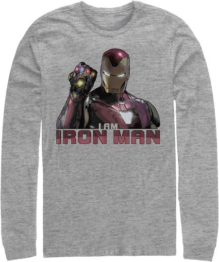 Marvel Men's Avengers: Endgame I Am Iron Man Long Sleeve Shirt