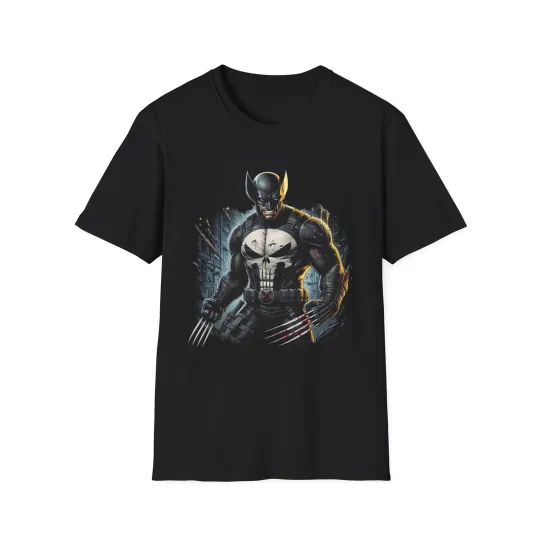 Discover Wolverine x Punisher Mashup T-Shirt - Marvel Antihero Crossover Tee