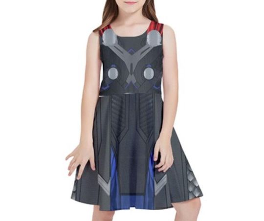 Discover Kid's Thor Inspired Sleeveless Skater Dress