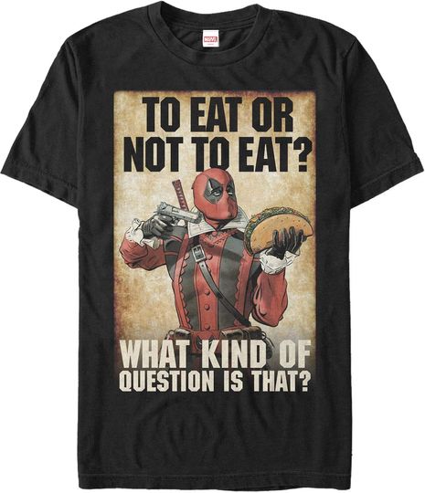 Discover Marvel Men's Deadpool to Eat or Not to Eat T-Shirt