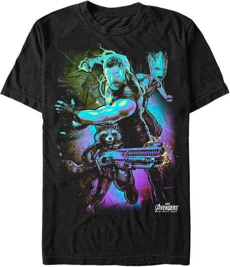 Discover Men's Marvel Avengers: Infinity War Thor Lightning T-Shirt