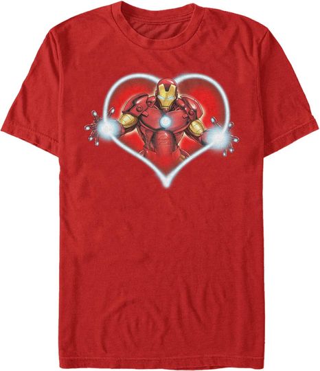 Discover Marvel Men's Valentine's Day Iron Man Heart Frame T-Shirt