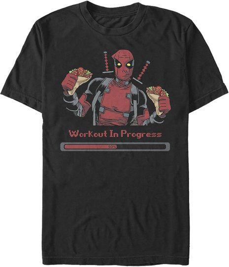 Discover Marvel Men's Deadpool Workout in Progress T-Shirt