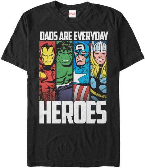 Discover Marvel Men's Father's Day Avengers Everyday Heroes T-Shirt
