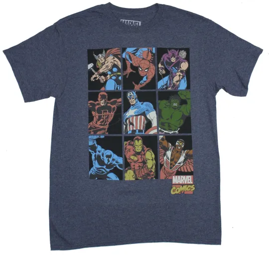 Discover Marvel Comics Adult New T-Shirt - Boxed Classic Marvel Heroes