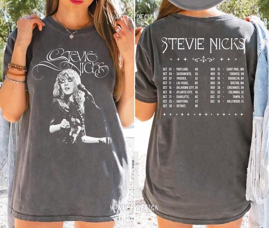 Discover Stevie Nicks Fleetwood Mac Tour Double Sided T-Shirt 2025 Concert Merch