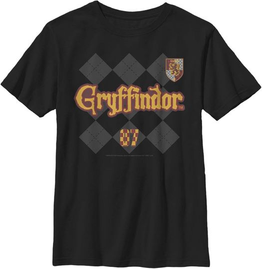 Boy's Harry Potter Gryffindor Argyle Print T-Shirt