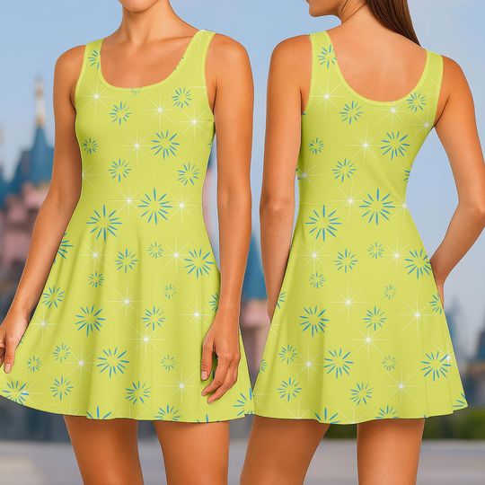 Halloween Inside Out Costume, Joy Cosplay Dress, Disney Skater Dress, Disneyland Shirt, Disney World Shirt, Disney Cartoon Women Dress