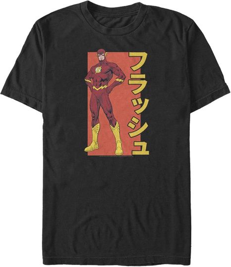 Men's Justice League The Flash Bold Kanji Portrait T-Shirt