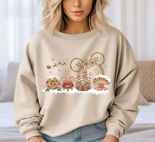 Discover Gingerbread Disney Castle Sweatshirt, Minnie Christmas Sweatshirt, Disney Christmas Sweatshirt, Magic Kingdom Sweatshirt, Disney Xmas Gift