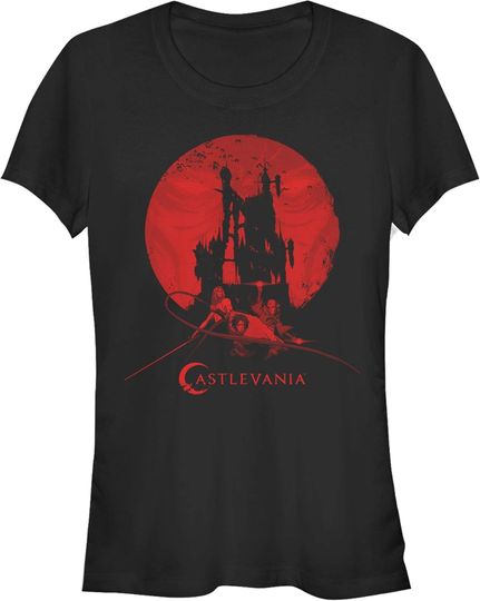 Junior's Castlevania Blood Moon Silhouette T-Shirt