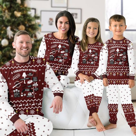 A Christmas Story Family Pajamas, Funny Holiday Matching PJs, Cozy Christmas Outfit, Festive Family Gift, A Christmas Story Movie Pjs
