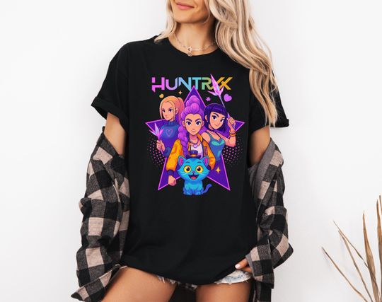 Discover Huntrix Girls Shirt, Kpop Demon Hunters T-shirt, Vintage Huntrix Shirt