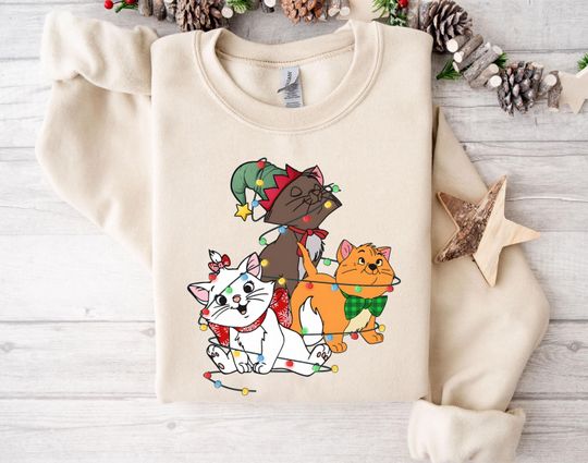Discover Disney Cats Christmas Sweatshirt, Christmas Tree Sweatshirt, Christmas Squad Sweatshirt, Disneyland Cats Sweatshirt, Christmas Gift