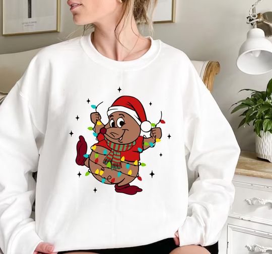 Discover Disney Gus Sweatshirt, Gus Mouse Christmas Sweatshirt, Cinde Christmas Sweatshirt, Family Christmas Sweater, Christmas Party