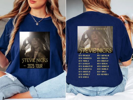 Discover Stevie Nicks Tour 2025 T-Shirt Vintage Rock Concert Unisex Tee