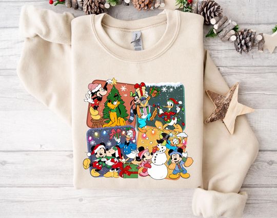 Discover Mickey & Friends Christmas Sweatshirt, Christmas Disney Matching Sweatshirt, Disney Xmas Sweatshirt, Xmas  Party Gift, Disney Family Hoodie