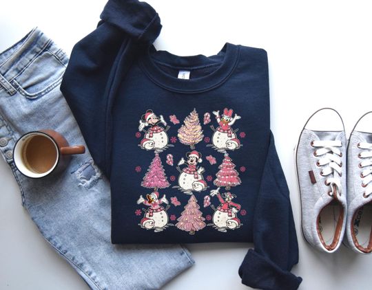 Discover Disney Snowman Christmas Sweatshirt, Mickey And Friends Snowman Sweatshirt, Snowman Sweatshirt, Mickey Mouse Snowman Sweatshirt, Disney Trip
