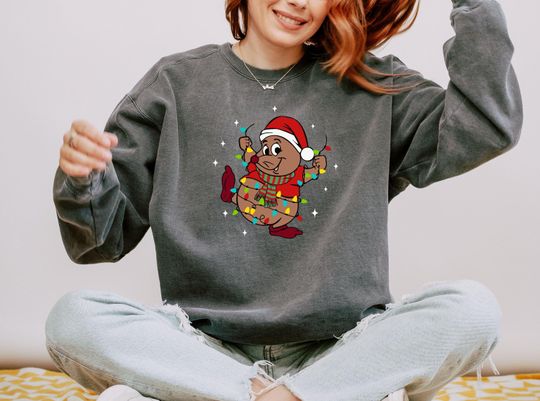 Discover Comfort Colors Gus Christmas Sweatshirt, Gus Mouse Sweatshirt, Cinde Christmas Sweatshirt, Christmas Gift, Christmas Family Hoodie