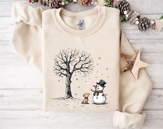 Discover Let It Snow Sweatshirt, Christmas Snowman Sweatshirt, Christmas Sweatshirt, Snowman Hoodie, Snowman And Dog Sweatshirt, Christmas Dog Hoodie