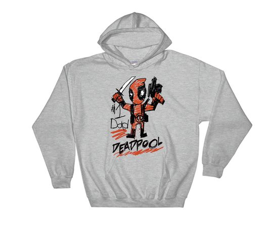 Marvel Super Funny Hero Deadpool Parody Number One Dad Hoodie