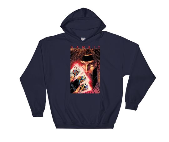Marvel X Men Gambit Glowing Cards Graphic Marvel Hoodie