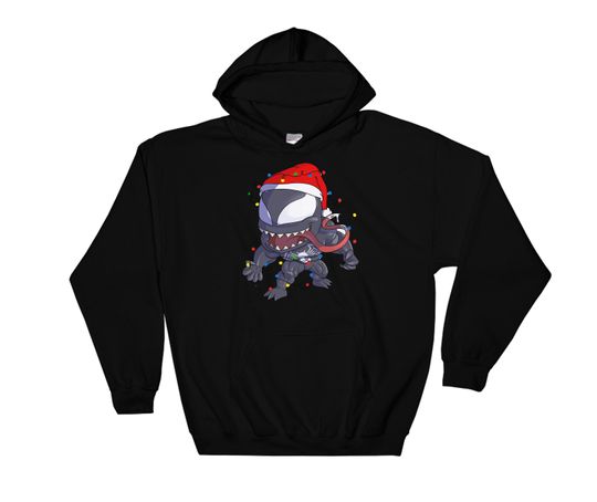 Marvel Venom Spider Man Venom Christmas Lights Chibi Hoodie