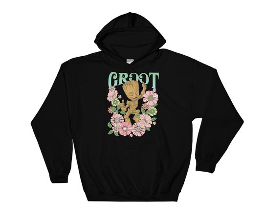 Marvel Guardians Of The Galaxy Groot Floral Dance Poster Hoodie