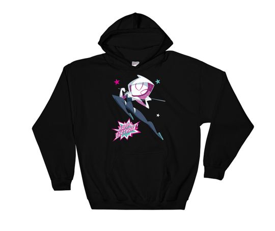 Marvel Spider Man Spider Gwen Happy Birthday Portrait Hoodie