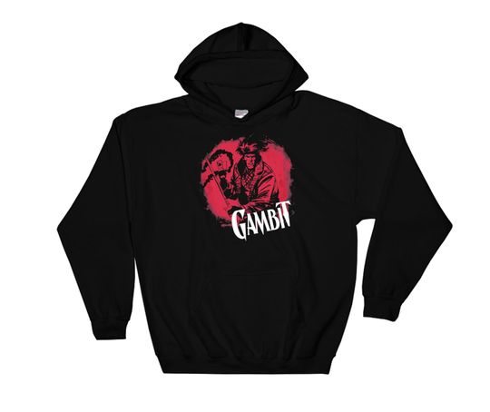 Discover Marvel X Men Gambit Circle Splatter Graphic Gambit Hoodie