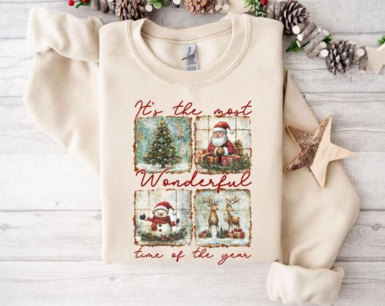 Discover It's The Most Wonderful Time Of The Year Sweatshirt, Gift For Christmas, Xmas Holiday Sweater, Family Christmas Gift