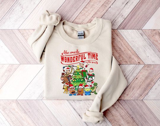Discover Disney The Most Wonderful Time Of The Year Christmas Sweatshirt, Toy Story Christmas Sweatshirt, Toy Story Sweatshirt