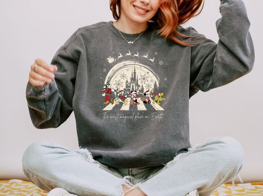 Discover Magic Kingdom Christmas Sweatshirt, The Most Magical Place On Earth Sweatshirt, Mickey And Friends Christmas Sweatshirt