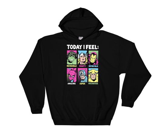 Discover Marvel Avengers Today I Feel Incredible Panels Marvel Hoodie