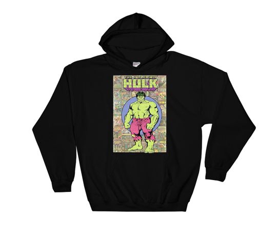 Marvel Super Hero Vintage The Incredible Hulk Poster Figure Hoodie