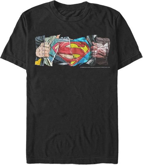 Discover Fifth Sun Men's Superman Logo Ripped Paper T-Shirt