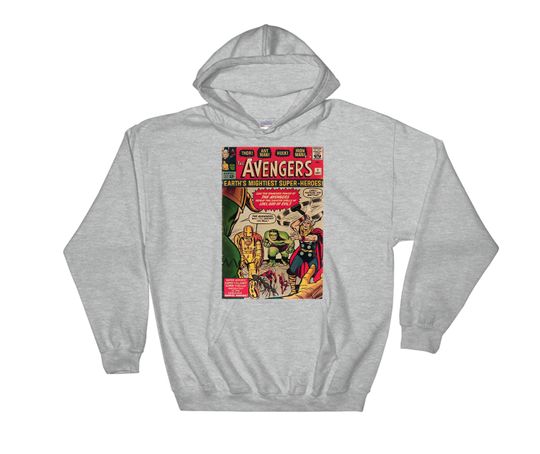 Discover Marvel Vintage Film Poster Figure The Avengers Heroes Cool Hoodie