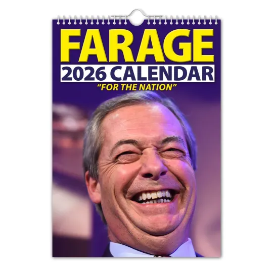 Discover 2026 Calendar - Nigel Farage - Funny / Quirky / Christmas / Birthday