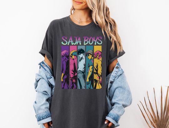 Discover Saja Boys Boy Band Shirt, Kpop Demon Hunters Movie Shirt, Bootleg Retro Movie Shirt