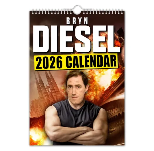Discover Bryn Diesel – 2026 Wall Calendar - Funny - Quirky - Christmas - Birthday