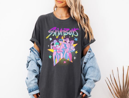 Discover Saja Boys Boy Band Shirt, Kpop Demon Hunters Movie Shirt, Bootleg Retro Movie Shirt