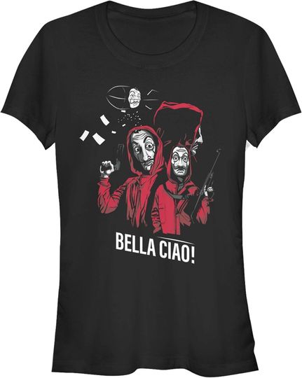 Discover Junior's Money Heist Bella Ciao Bandits T-Shirt