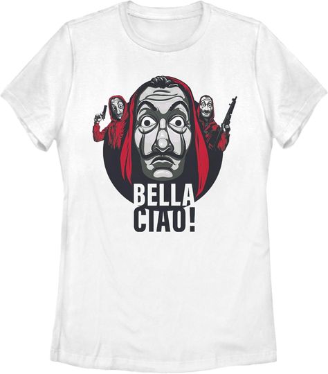 Women's Money Heist Bella Ciao Masked Robbers T-Shirt