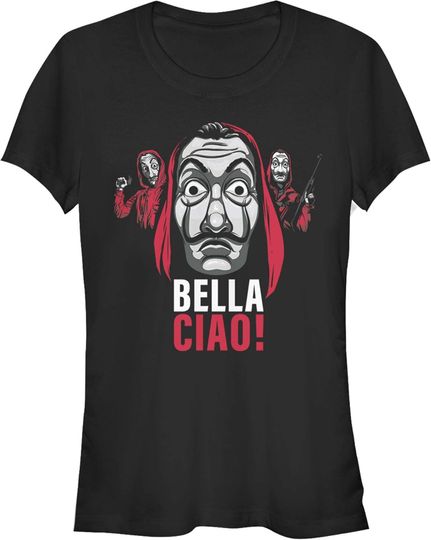 Junior's Money Heist Bella Ciao Masked Criminals T-Shirt