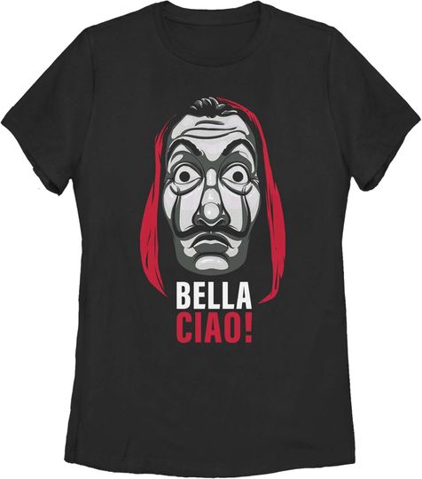 Discover Women's Money Heist Salvador Dali Mask T-Shirt